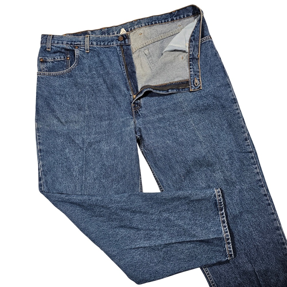 Levis 545 Jeans Mens (46) 44x32 Blue Medium Wash Brown Tab Loose Vintage Baggy